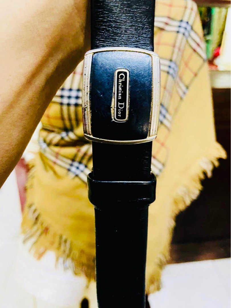 Christian Dior Black Leather Belt (Category: Luxury Accessories) located in San Isidro, Davao Oriental. Submitted by ranofrehets (Listing ID 1399435085, Image 3). Description: - Authentic Christian Dior belt - Black leather - Rectangular buckle with Christian Dior logo - Silver and black buckle design - Genuine leather - Classic and stylish accessory.
