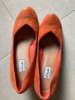 Clarks Chorus Voice 橙色平底鞋 英國尺碼664232872681346110