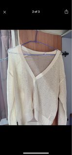 米白色針織開襟外套🔔 全新Uniqlo 米色洞洞針織外套64224419550850110