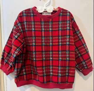 DAILY BEBE 紅色格紋衛衣 (M)64229674597378110