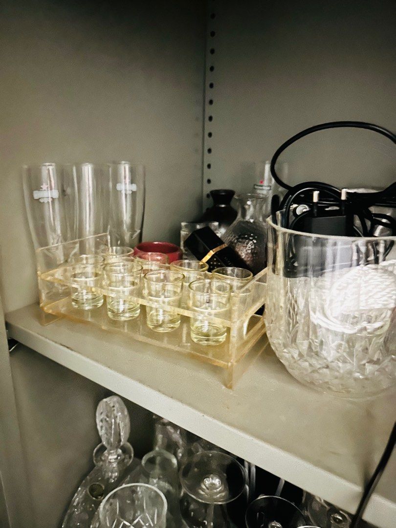 Drinking glasses assorted multiple (Category: Dinnerware & Cutlery) located in Singapore. Submitted by lelong_fast (Listing ID 1399389039, Image 2). Description: Selling all to clear shelf space Self collection only. 2nd floor shophouse with stairs. From 26th Nov till 29th Nov .