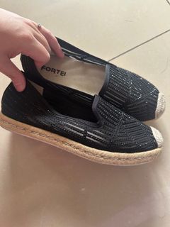 FORTEI 黑色水鑽平底鞋64225028103043110