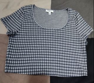 Freshman 藍白格紋短袖上衣 ladies T-shirt64221970451842110