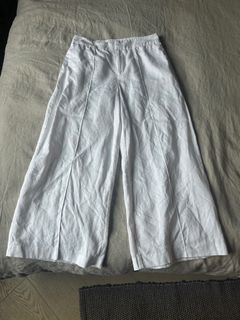 Galeries Lafayette White Linen Pants Size 3864225815215105110