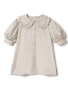 🆕GRL 日系 有領 米白色 日牌 卡其 米色 襯衫 lace袖 娃娃領 泡泡袖 公主袖 百搭 上衣 ol 襯衫 襯裙64226446122882110