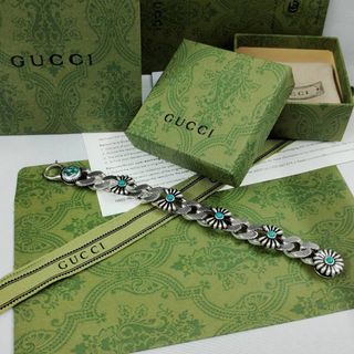 Gucci 銀色花卉手鍊64227740766209110