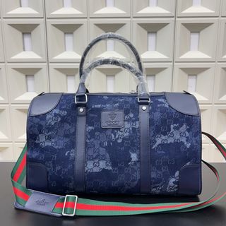 Gucci GG Print Denim Travel Bag | Men's Handbag | Airport Carry-on Bag64227393059201110