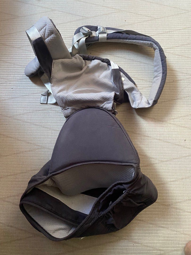 Happy Walk Baby Carrier (Category: Carriers & Slings) located in Cebu City. Submitted by esmebusiness (Listing ID 1399307075, Image 2). Description: - Happy Walk baby carrier - Dark gray color - Adjustable straps and buckles - Padded headrest - Front pocket with zipper - Breathable mesh back panel - Comfortable and supportive design.