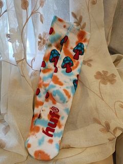 HUF Mushroom Print Socks Cotton Blend Cushion Crew Socks Size L $1564223505949185110