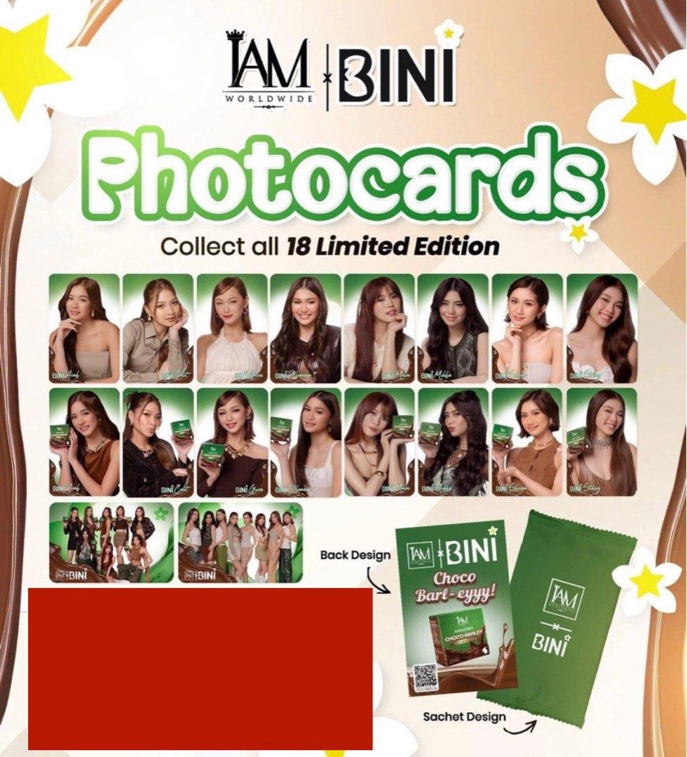 IAM X BINI PHOTOCARDS (SEALED) (Category: K-Wave Merchandise) located in Quezon City. Submitted by dawnsessentials (Listing ID 1399291107, Image 2). Description: No product. Just photocard P100 each.