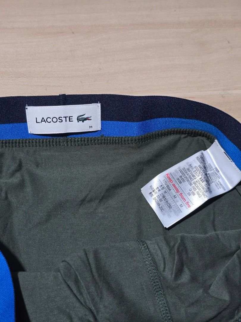 Lacoste Boxer Brief Medium Size 33-35 (Category: Underwear) located in Santa Rosa. Submitted by omnicronzxc (Listing ID 1399377316, Image 2). Description: ₱ 2,000 each add shipping JNT PO ✅️Size: M 33 to 35 waist Line po Condition: BRAND NEW rate : 10/10.