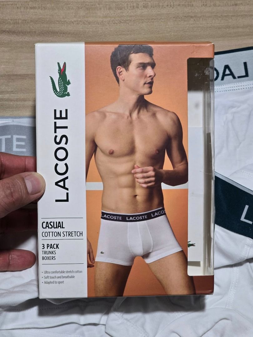 Lacoste Boxer Brief Small Size 31-32 (Category: Underwear) located in Santa Rosa. Submitted by omnicronzxc (Listing ID 1399376963, Image 2). Description: ❌Before: 3,250 ✅️️Now ₱ 2,000 each add shipping J&T PO ✅️Size: S 31 to 32 waist Line po Condition: BRAND NEW rate : 10/10.
