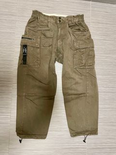 Lakh軍綠色多口袋工裝褲64229143369473110