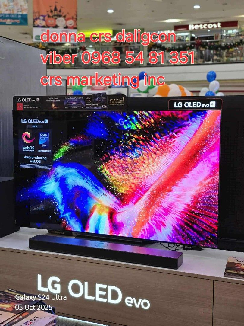 Lg oled (Category: TV) located in Manila. Submitted by donnasagao03665 (Listing ID 1399394333, Image 1). Description: 🟨 LG OLED TV C5 SERIES G5 SERIES B5 SERIES / 65G5 65C5 42C5 55C5 55B5 77C5 77G5 83C5 🟨 B5 SERIES 55B5PSA - 63,000 C5 SERIES 42C5PSA - 54,800 55C5PSA - 62,000 65C5PSA - 88,000 77C5PSA - 147,000 83C5PSA - 205,800 G5 SERIES 65G5PSA - 104,800 77G5PSA - 164,000 PRICE MAY CHANGE WITHOUT PRIOR NOTICE BRANDNEW AND SEALED 2 YRS LG WARRAN