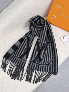 Louis Vuitton LV【新款男士圍巾】黑灰咖色雙色設計羊絨圍巾64228596385025110