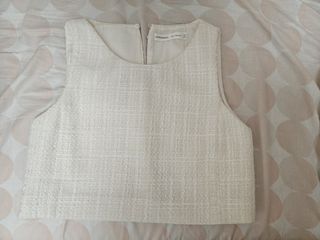 Love Bonito Cream Tweed Crop Top 女裝 白色 上衣64221336461057110