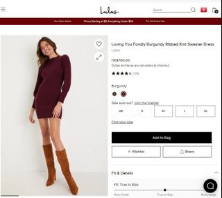 Lulus - Loving You Fondly Burgundy Ribbed Knit Sweater Dress Lulus - 深紅色羅紋針織毛衣連衣裙（愛你如初）64226813655810110