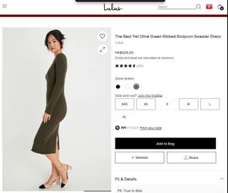 Lulus - The Best Yet Olive Green Ribbed Bodycon Sweater Dress Lulus - 最佳選擇 橄欖綠羅紋緊身毛衣連衣裙64226813702529110