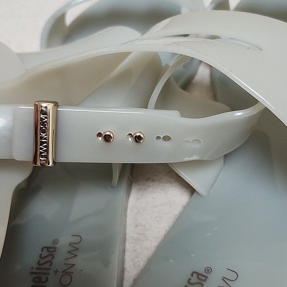 Melissa + Jason Wu Sandals size 5 (Category: Flats & Sandals) located in Bulacan. Submitted by tyablase (Listing ID 1399267203, Image 3). Description: - Melissa x Jason Wu collaboration - Light blue color - Unique strap design with gold accents - Melissa and Jason Wu branding on insole - Size 5 - Adds elegance to any outfit Actual Size 22 1/2 cm USA 5 Eur 35/36 size 5 ako nasa photos actual fitting npakaganda wla ng box pero npakabango pa.. Very 