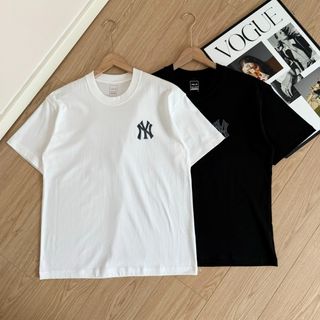 MLB MONOGRAM SS25老花系列紐約洋基隊後背仿牛仔印花 休閒短袖T恤 Cotton Short Sleeve Tee shirt 恤衫64226035434627110