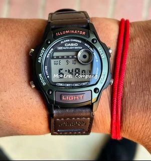 Montres Company 香港註冊公司(32年老店) 卡西歐 CASIO 50米防水 皮/布錶帶 W220 W220HF W-220 W-220HF W-220HF-3 W-220HF-3A 運動型設計 棕啡綠色 三款色有現貨64237985922562110