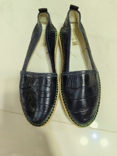 MSGM黑色鱷魚紋草編鞋64231699624321110