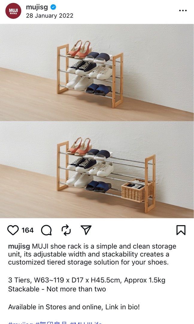 Muji Shoes Rack (expandable), Furniture & Home Living, Furniture, Other ...