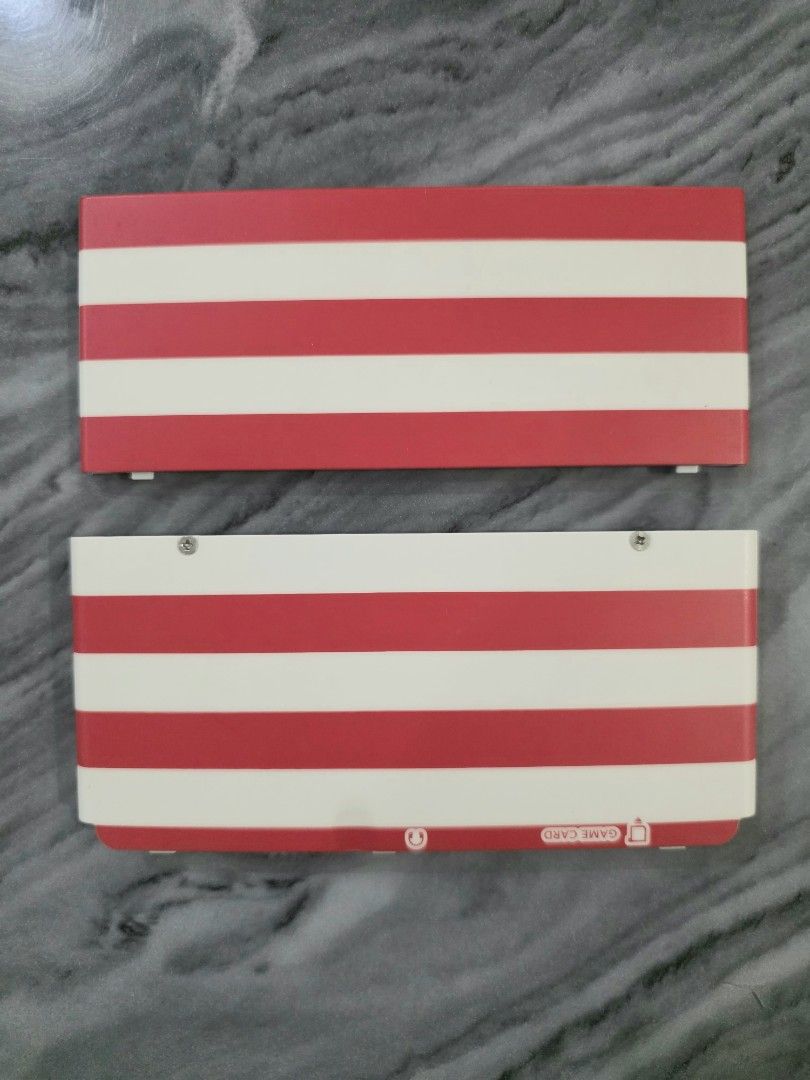 New Nintendo 3DS Red and White Stripes Faceplate Authentic (Category: Nintendo) located in Mandaluyong City. Submitted by chan.ningtatum (Listing ID 1399275385, Image 1). Description: For Sale! New Nintendo 3DS Red and White Stripes Faceplate Original Nintendo 3DS Faceplate. Checkouts via Shope e and Laz ada Available Shipping: Lalamove, Grab Meet ups: Mandaluyong City or San Juan City.