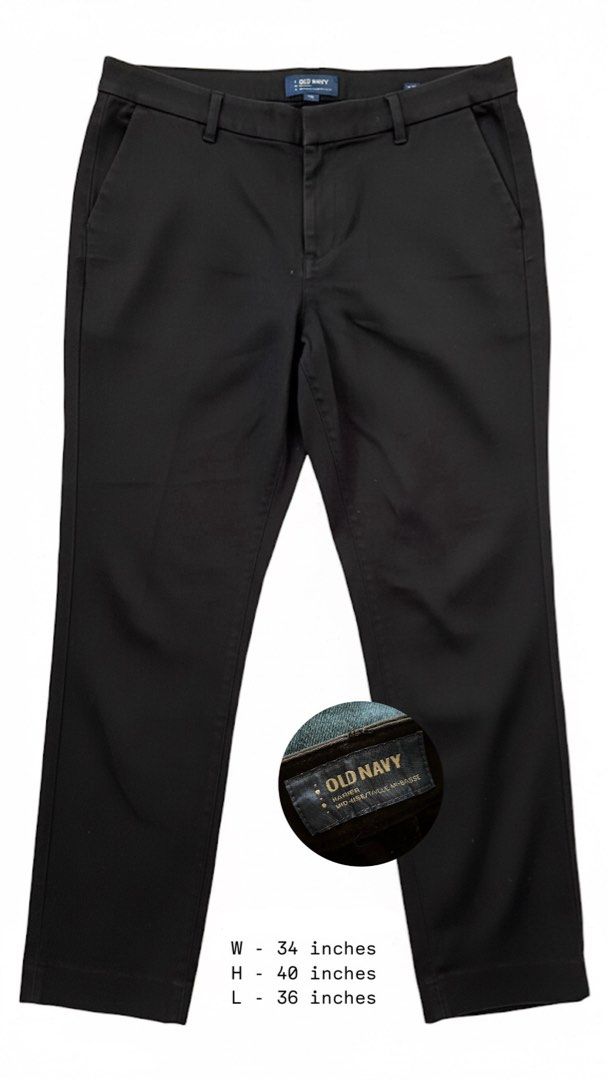 Old Navy Black Harper Pants (Category: Other Bottoms) located in Makati City. Submitted by declutter.makati (Listing ID 1399262157, Image 1). Description: W - 34 inches H - 40 inches L - 36 inches 📍 Pasay On hand and ready for pick up SF is c/o by the buyer MOP: Gcash, Unionbank, or Metrobank.