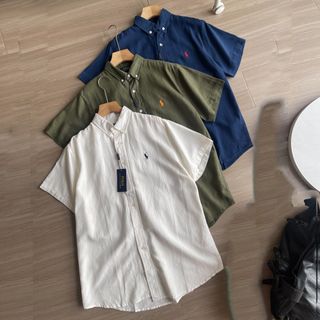 Polo Ralph Lauren 男裝 經典版短袖棉麻襯衫 RL16598 短袖T恤 Cotton Short Sleeve Shirt 襯衫 棉襯衫 男女同款 男裝 女裝 Shirt XXL Top Shirt women men un64225599932675110