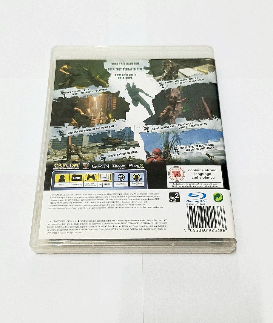 PS3 : Bionic Commando (Category: PlayStation) located in Kuala Lumpur. Submitted by yoshistuffs (Listing ID 1399439224, Image 2). Description: PS3 : Bionic Commando For Sale 🕹 This is ORIGINAL game Including : Bionic Commando x1 💽 Condition : 9.5/10. Complete With Game + Manual + Cover (See Pictures) 💿 Disc Quantity : 1 Disc 🌏 Region : R2 🔡 Language : English 💪 Suitable for Casual Gamer/Collector ✅ Not Suitable for fussy buyer ✅ Sell as it 