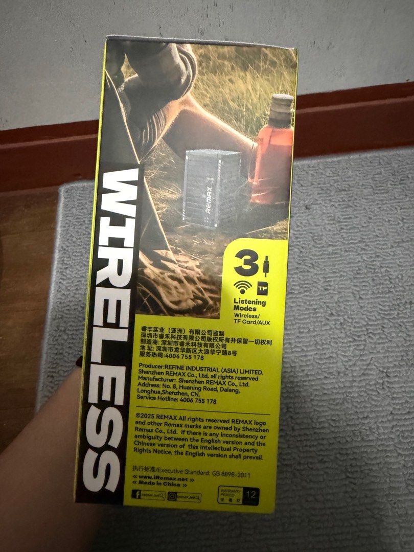 Remax RB-M23 Portable TWS Speaker (Category: Soundbars, Speakers & Amplifiers) located in Navotas City. Submitted by amv1998 (Listing ID 1399440406, Image 3). Description: - Remax RB-M23 Portable Speaker - TWS Dual-Device Speaker - Built-in HD Microphone - 1200mAh Battery - 52mm Dynamic Driver - Wireless Pairing - 3 Listening Modes: Wireless, TF Card, AUX - Easy to Carry.
