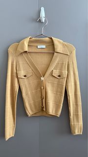 Sandro 芥末黃針織外套64225815694849110