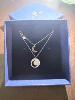 Swarovski Moon-shaped Double Layer Necklace64222605220226110