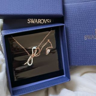 Swarovski Bow Y necklace 頸鏈 玫瑰金64228236803074110