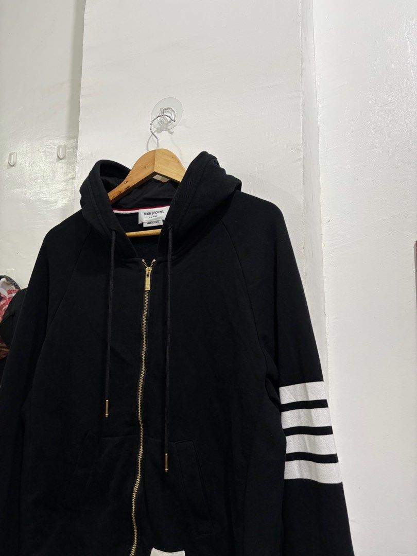THOM BROWNE 4 BAR ZIP-UP HOODIE (Category: Coats, Jackets and Outerwear) located in Naga. Submitted by sislovesme (Listing ID 1399256933, Image 3). Description: •EXCELLENT CONDITION •NO FLAWS •RIRI UNZERZIP,DOUBLE ZIPPER FOR ENCHANCE STYLE LOOK •SIZE 3 •WIDTH 21 INCHES •LENGHT 27 INCHES.