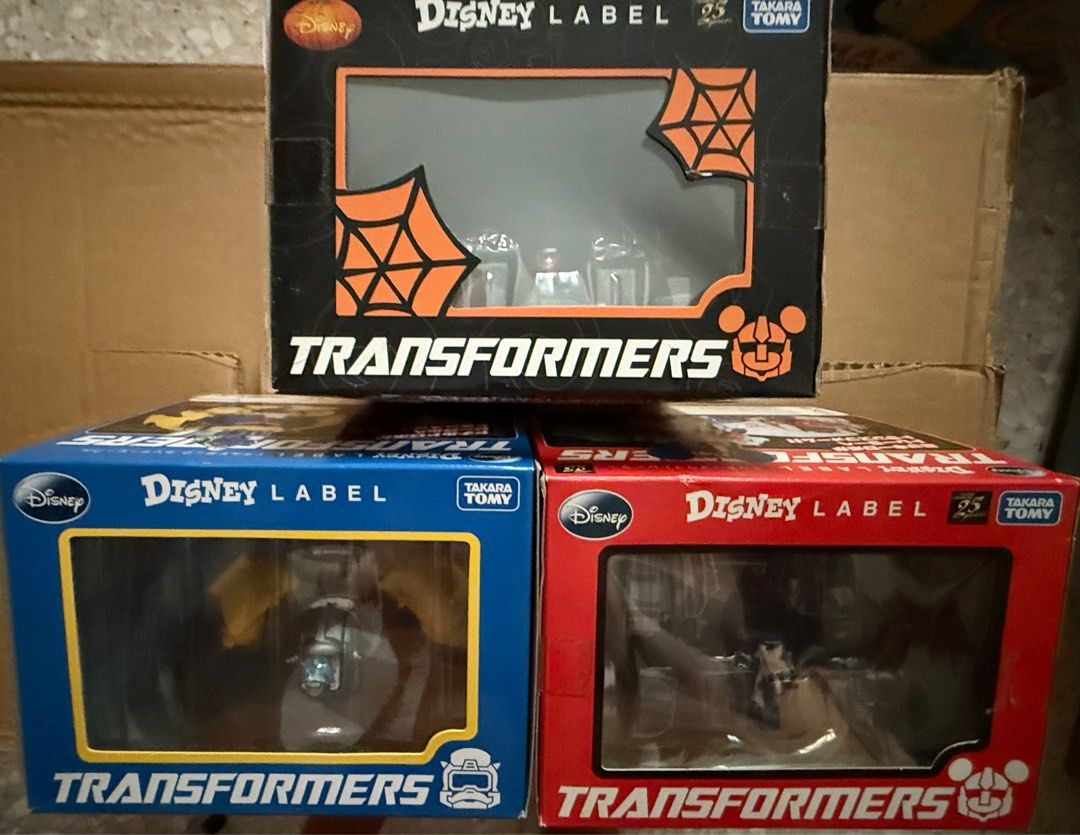 Transformers (Category: Toy Figures) located in Singapore. Submitted by nonessential_719 (Listing ID 1399268191, Image 2). Description: A set of 3 Disney Cross over transformers. All are in sealed conditions. 300/- for the whole set. If buy individual at 120/each..