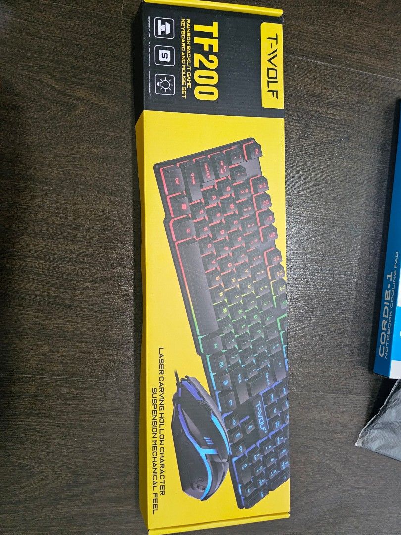 T-WOLF TF200 Rainbow Backlit Keyboard and Mouse Set471152696870850560