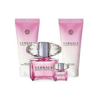 Versace Ladies Bright Crystal 4pc Gift Set [Niche Fragrance] [Most Comprehensive Online] [Pre-Order from Overseas]64224130155651110
