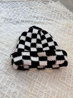 Wego棋盤格針織帽64229676874369110