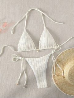White Textured Bikini Set64224419484163110