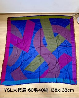 YSL撞色羊毛大披肩138x138cm Large Wool Scarf64231204217859110