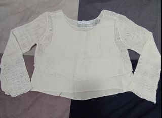 Zara 米白色長袖上衣 152 size ladies top64221970522499110