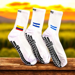 On sale $8/pair (with defects, printing issues) - In stock Premier Non-slip / Grip crew socks non-slip mid-length socks (Size: 22-26 cm)64235212637826110