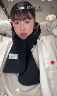 全新2025 kikomade Wool hooded scarf 頸巾連帽• Black64235515132674110