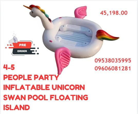 4-5 People Party Inflatable Unicorn Swan Pool Floating Island ...