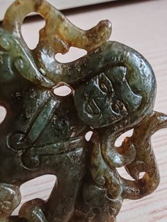 古董玉雕龍鳳紋吊墜5. 5cm64234668698883110