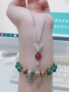 925純銀 項鍊 紅晶狐狸吊嘴❤️ Silver Necklace 18寸長項鍊64234005065731110