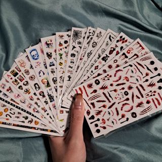包郵 一套15張 萬聖節 halloween 美甲貼紙 指甲貼紙 nail sticker 超薄質地 手帳貼紙 小朋友獎勵貼紙64243208593538110