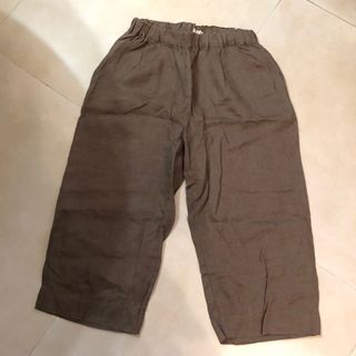 咖啡色棉麻七分闊腳褲64233524115585110